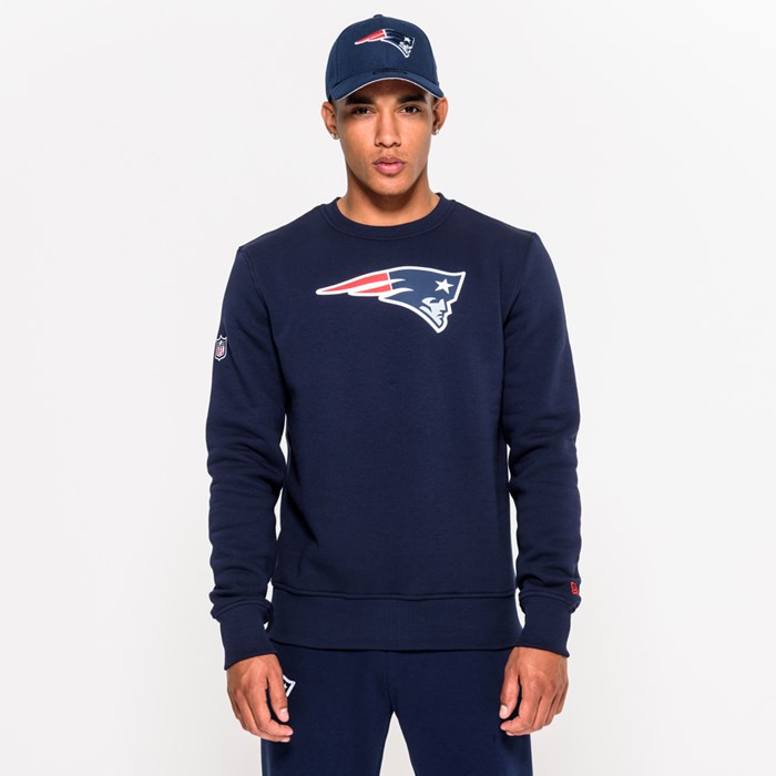 New England Patriots Team Logo Miesten Crew Neck Huppari Sininen - New Era Vaatteet Halpa hinta FI-834150